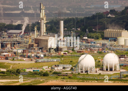 Impianto chimico sul Mersey estuario Weston Point Runcorn Foto Stock