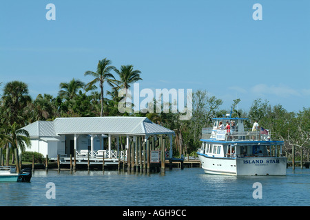 Isola Star Ferry a chiave di cavolo su Pine Island Sound SW Florida fl USA da Punta Gorda Foto Stock