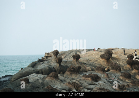 Le formazioni rocciose, Taiwan, Yeliou parco geologico Foto Stock