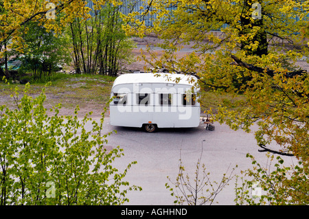 Vecchia roulotte, Svezia Foto Stock