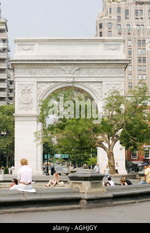 Washington Square Park Arch Manhattan New York City USA Foto Stock