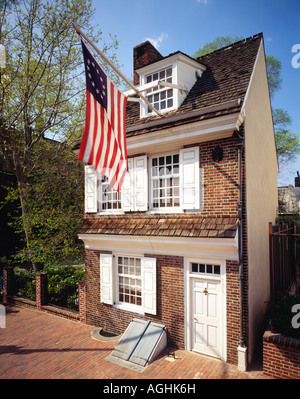 La Betsy Ross House, 239 Arch San, Betsy Ross assertivamente effettuate 1St bandiera qui, Philadelphia, Pennsylvania, Stati Uniti d'America, Foto Stock