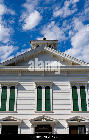 Stati Uniti d'America California, San Juan Bautista, sito del più grande missione, costruito 1797, edificio storico sulla missione plaza Foto Stock