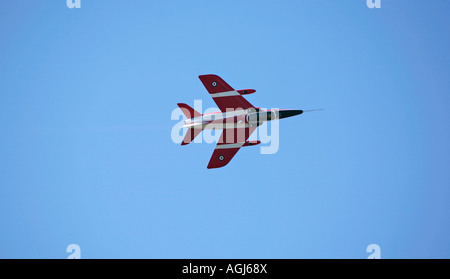 Il Folland Gnat vola all'airshow di Shoreham, all'aeroporto di Shoreham, West Sussex, Inghilterra, Regno Unito Foto Stock