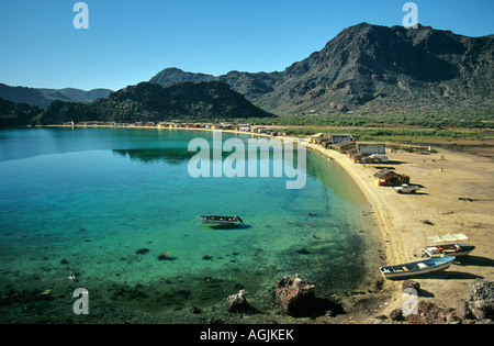 Playa El Burro, spiaggia di Bahia Concepcion, baia al Golfo di California (Mare di Cortez), vicino a Mulege, Baja California Sur, Messico Foto Stock