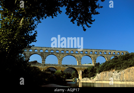 Pont du Gard Acquedotto Romano Foto Stock