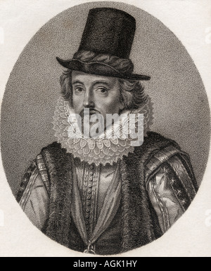 Francis Bacon, primo Visconte St Alban,1561 - 1626. Filosofo inglese, statista, scienziato, giurista oratore e autore. Foto Stock