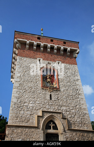 San Floriano's Gate leading da via Florianska in Kracow Foto Stock