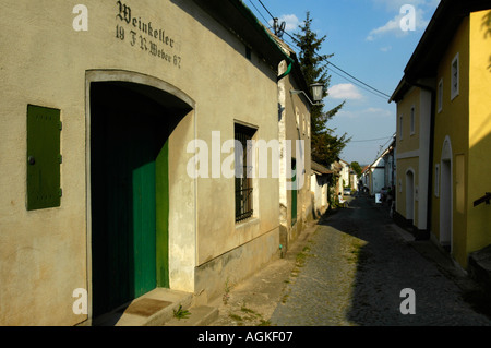 La Bassa Austria, Roeschitz, corsia di cantine Foto Stock