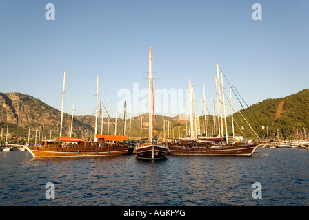 Bagno turco Gulets a Gocek Harbour Foto Stock