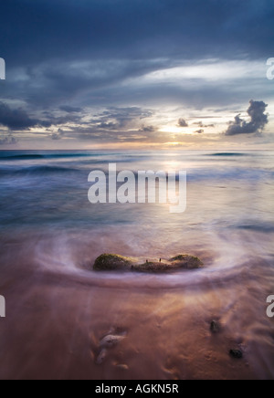 Tramonto a Needham punto, sulla costa ovest di Barbados, 'West Indies' Foto Stock
