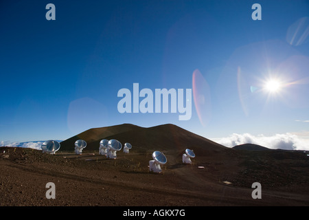 Mauna Kea osservatori spaziali SMA Array submillimetrico, lo Smithsonian Astrophysical Observatory Foto Stock