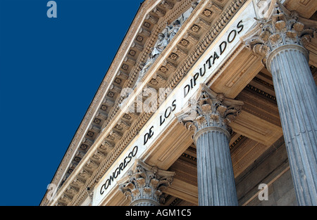 Primo piano del Congresso de los Diputados Madrid Spagna Europa UE Foto Stock