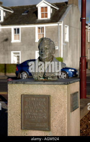 Busto di John Logie Baird inventore della televisione nella sua casa di città di Helensburgh Argyll Scotland Europa Foto Stock