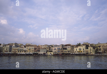 Chania porto di mattina presto Foto Stock