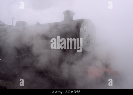 Uno di Thomas Il serbatoio del motore locos passato per la cottura a vapore Sheffield Park stazione sulla ferrovia Bluebell, East Sussex, Inghilterra. Foto Stock