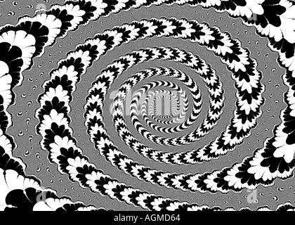 Rappresentazione della matematica complessa iterazione con forte motivo a spirale Foto Stock