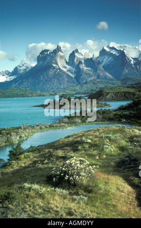 Il Cile, Puerto Natales, Lago Pehoe e il Parco Nazionale di Torres del Paine Foto Stock