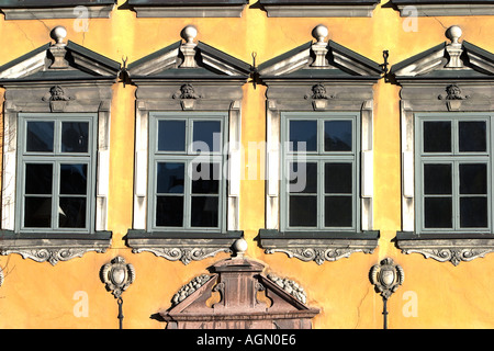 Windows nella vecchia città di Gamla Stan Stoccolma Svezia Foto Stock