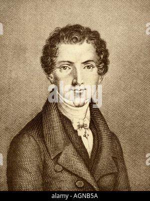 Wilhelm Hauff, 1802 - 1827. Il tedesco poeta e romanziere. Dal libro il capolavoro biblioteca di storie brevi, Old German Volume 17. Foto Stock