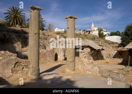 Dh archeologico occidentale della città di Kos Grecia KOS Western sito archeologico rovine murata pilastri Foto Stock