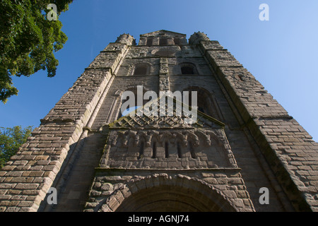 Kelso Scottish Borders la Torre Abbey - torre nord, nord porta e timpanum Foto Stock