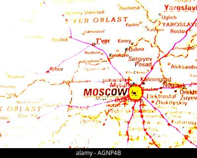 Mappa di Mosca Russia Foto Stock