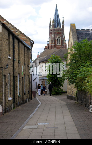 Il mulino a vento di riga e il Regno Chiesa Riformata, St Neots, Cambridgeshire, Inghilterra Foto Stock