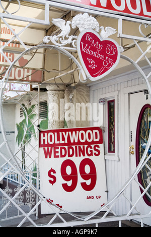 Las Vegas Nevada una cappella per matrimoni annuncia 99 Dollar Hollywood matrimoni Foto Stock