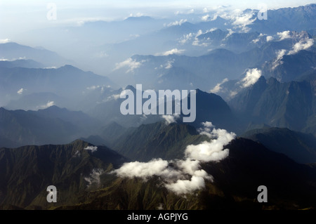 Il Tibet Cina vista sull Himalaya orientale durante Chengdu Lhasa flight Foto Stock