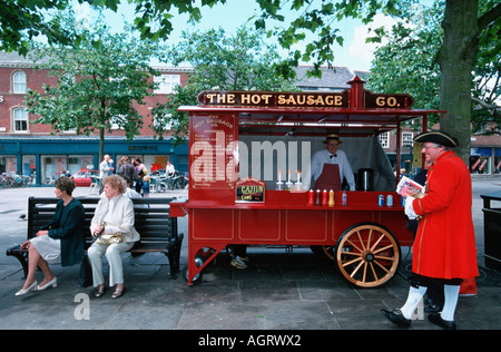 Hot-dog Stand / Stand di salsiccia Foto Stock