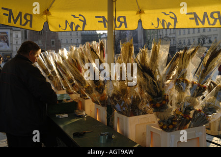 Pasqua palme a Cracovia la piazza principale del mercato - Rynek Glowny Foto Stock