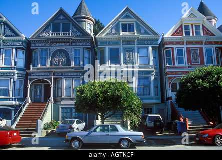 Case VITTORIANE IN HAIGHT ASHBURY SAN FRANCISCO Foto Stock