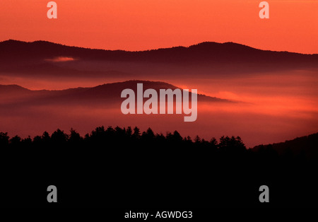 Monti Appalachi al crepuscolo Foto Stock