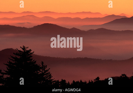 Monti Appalachi al crepuscolo Foto Stock