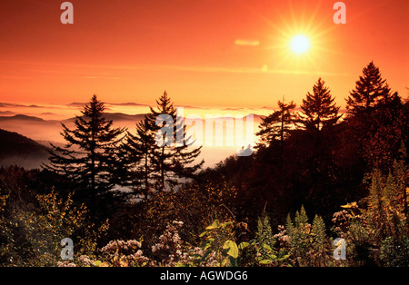 Monti Appalachi al tramonto Foto Stock