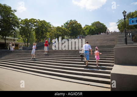 Turisti sul 'Potemkin Scale' in Odessa / Ucraina Foto Stock