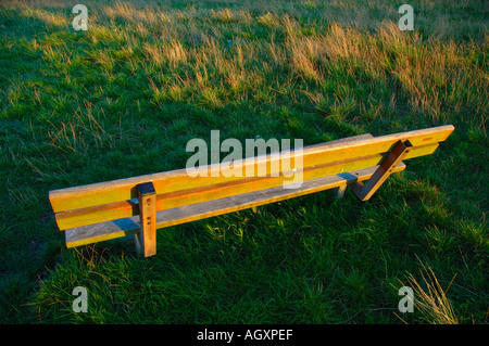 Sedile a Parliament Hill, Hampstead Heath, London, England, Regno Unito, GB. Foto Stock