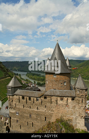 Castello Stahleck a Bacharach sul fiume Reno in Germania Foto Stock