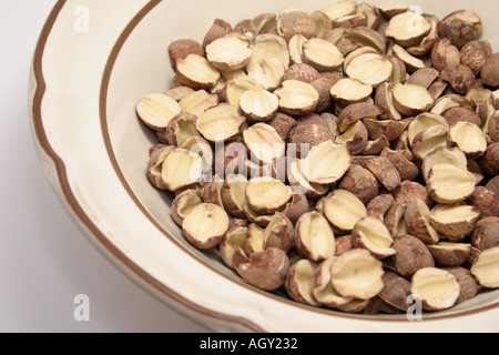 Una ciotola di semi di loto utilizzato per rendere semi di loto incolla per il riempimento in cinese mooncakes dolci a base di erbe e soap Foto Stock