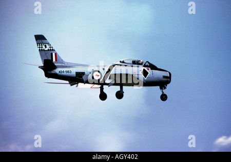 Un F86 Sabre Jet prodotto da North American Aviation Corp nella Royal Australian Air Force aerobatic team La Roulette Foto Stock
