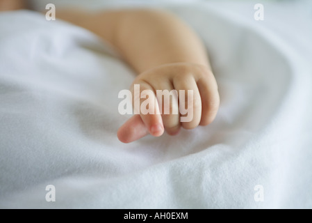 Baby, vista ritagliata della mano Foto Stock