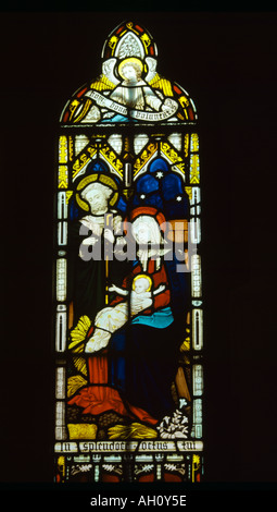 Natività Maria Giuseppe neonato Cristo Chiesa di Tutti i Santi Banstead Surrey Foto Stock