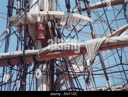 Rigging Tall Ship Pellegrino Dana Point California Foto Stock