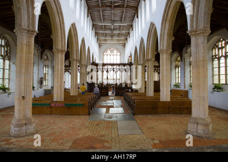 La navata centrale della Santa Trinità, Blythburgh, Suffolk, Inghilterra Foto Stock