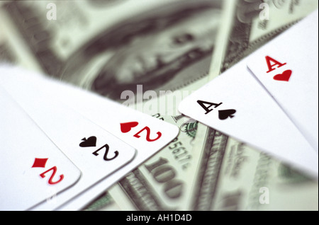Il denaro e il gioco d'azzardo Foto Stock