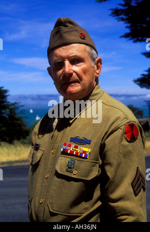 1, uno uomo americano, veterano militare, veterano del 7° Fanteria, US Army veterano, docente, Angel Island State Park, Angel Island, California Foto Stock