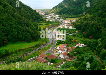 Il villaggio di Faial da Terra Sao Miguel Island Isole Azzorre Portogallo Foto Stock
