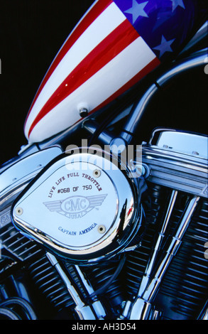 Cmc Captian america Harley Davidson peter fonda easy rider trinciapaglia Foto Stock