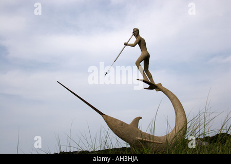 Scultura nel villaggio di Menemsha di Martha's Vineyard Foto Stock